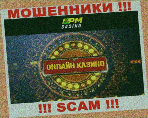 Направление деятельности интернет-аферистов PM Casino - это Казино, однако помните это кидалово !!!
