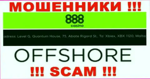 888 Casino - это МОШЕННИКИ, засели в офшорной зоне по адресу - Level G, Quantum House, 75, Abate Rigord St., Ta’ Xbiex, XBX 1120, Malta