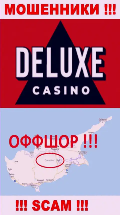 Deluxe Casino - противоправно действующая компания, пустившая корни в оффшоре на территории Кипр