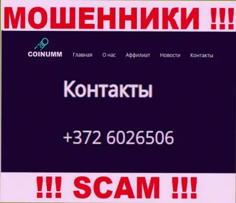 Номер телефона организации Coinumm, который указан на web-сервисе мошенников