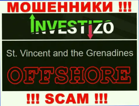 Поскольку Investizo зарегистрированы на территории Сент-Винсент и Гренадины, украденные финансовые активы от них не забрать