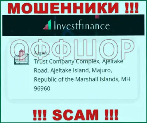 Весьма опасно иметь дело, с такого рода махинаторами, как InvestF1nance, ведь сидят они в офшоре - Trust Company Complex, Ajeltake Road, Ajeltake Island, Majuro, Republic of the Marshall Islands, MH 96960