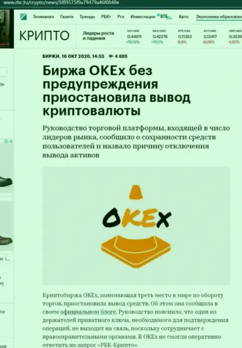 Обзорная статья махинаций OKEx, направленных на обворовывание клиентов