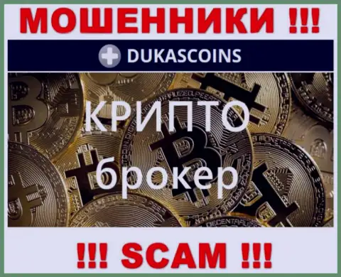 Направление деятельности мошенников DukasCoin Com - это Крипто торговля, но помните это кидалово !!!