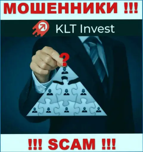 Нет возможности разузнать, кто является прямыми руководителями конторы KLT Invest - это стопроцентно шулера
