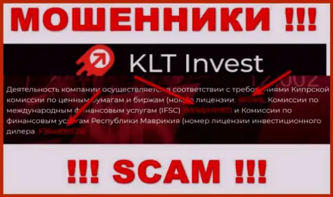 Хотя KLT Invest и представляют на портале лицензионный документ, помните - они все равно МОШЕННИКИ !!!