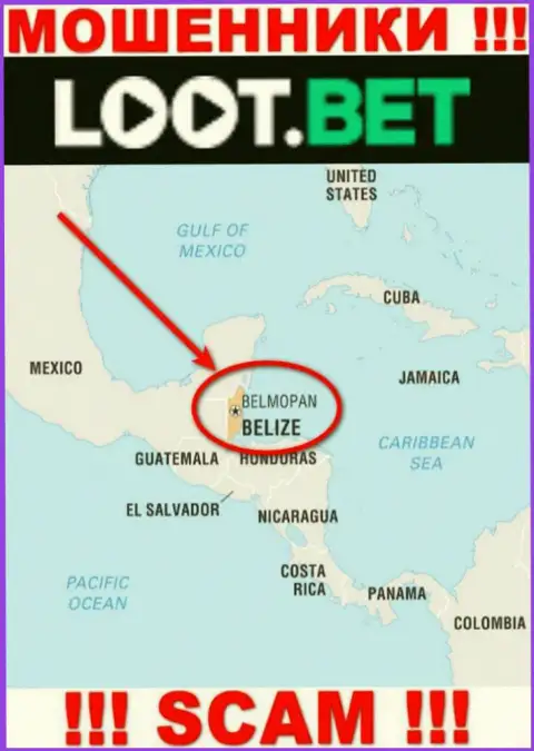 Рекомендуем избегать совместной работы с ворюгами LootBet, Belize - их официальное место регистрации