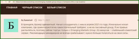 Об FOREX-дилере Emerging Markets на веб-портале wondersconsulting com