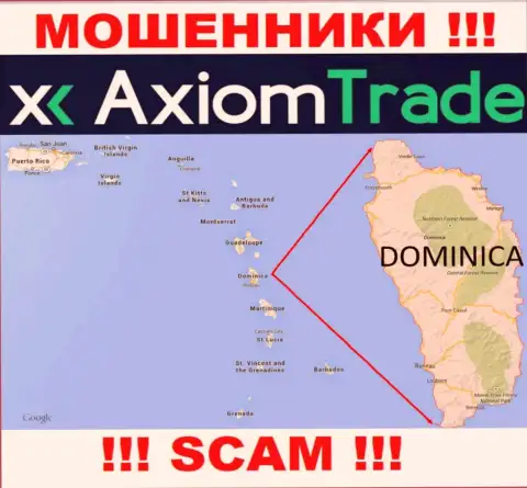 На своем сервисе AxiomTrade написали, что они имеют регистрацию на территории - Commonwealth of Dominica