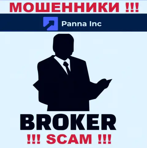 Брокер - в данном направлении предоставляют услуги internet-мошенники PannaInc Com