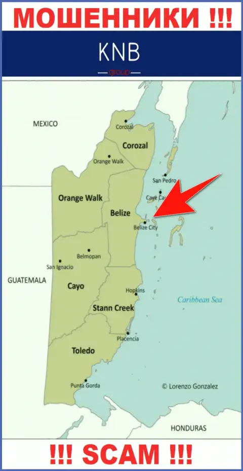 С интернет мошенником KNB Group не рекомендуем иметь дела, они расположены в оффшорной зоне: Belize