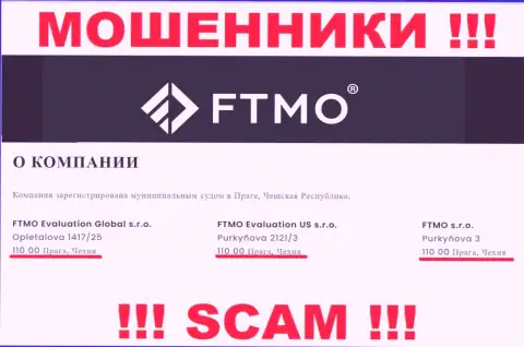 FTMO Evaluation US s.r.o. - это еще один лохотрон, официальный адрес компании - фейковый