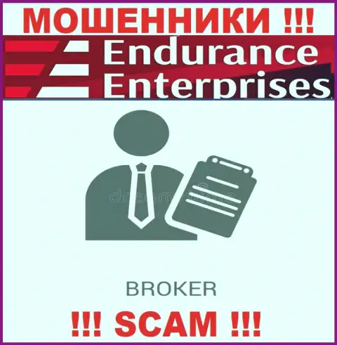 Endurance Enterprises не внушает доверия, Брокер - это конкретно то, чем промышляют данные махинаторы