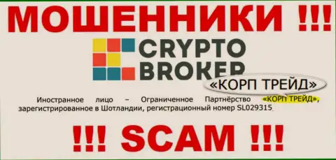 Информация о юридическом лице ворюг Crypto-Broker Ru