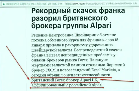 Alpari Ltd это аферисты, объявившие свою брокерскую контору банкротами