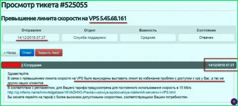 Хостинг провайдер сообщил о том, что VPS сервера, где именно и хостился интернет-сервис ffin.xyz лимитирован в доступе